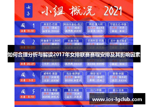 如何合理分析与解读2017年女排联赛赛程安排及其影响因素
