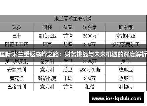 国际米兰重返巅峰之路：财务挑战与未来机遇的深度解析