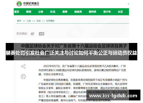 禁赛处罚引发社会广泛关注与讨论如何平衡公正与运动员权益