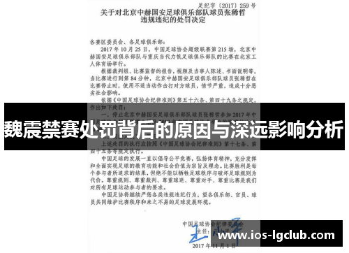 魏震禁赛处罚背后的原因与深远影响分析